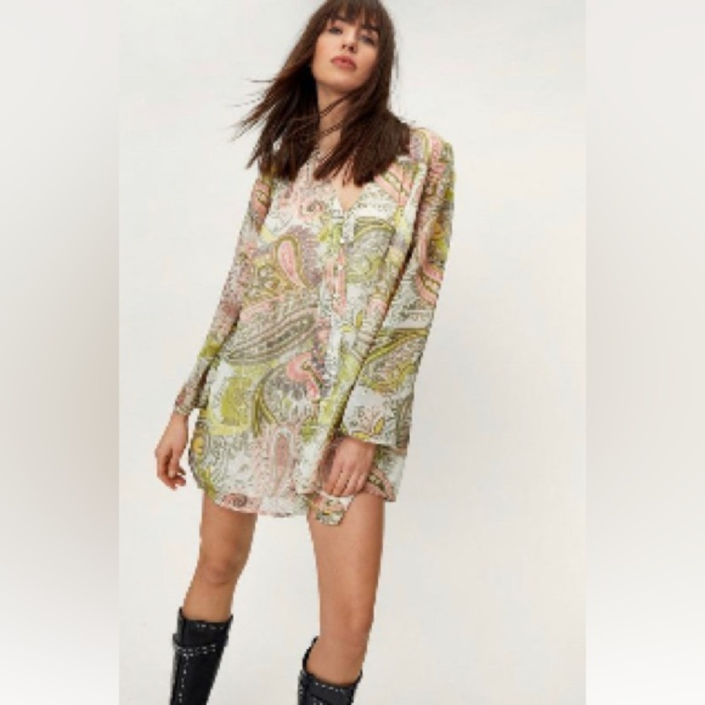 NWT Nasty Gal Paisley Metallic Dress
